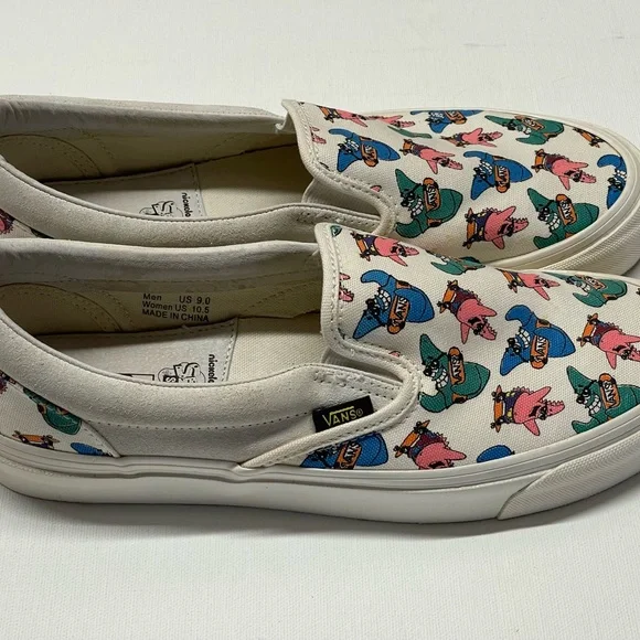 Vans X Sponge Bob square pants mens 9 NWOB‎ sample pair